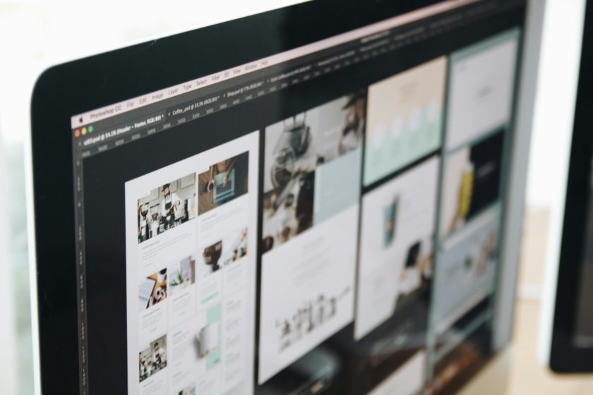 picutre of a figma design file on a big imac screen