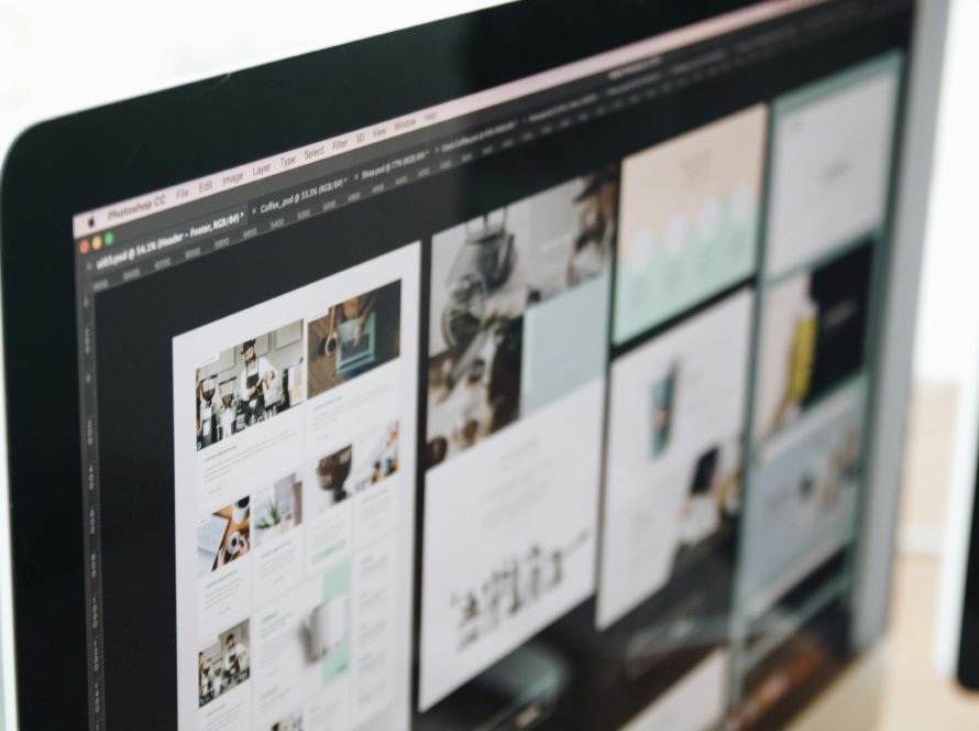 picutre of a figma design file on a big imac screen
